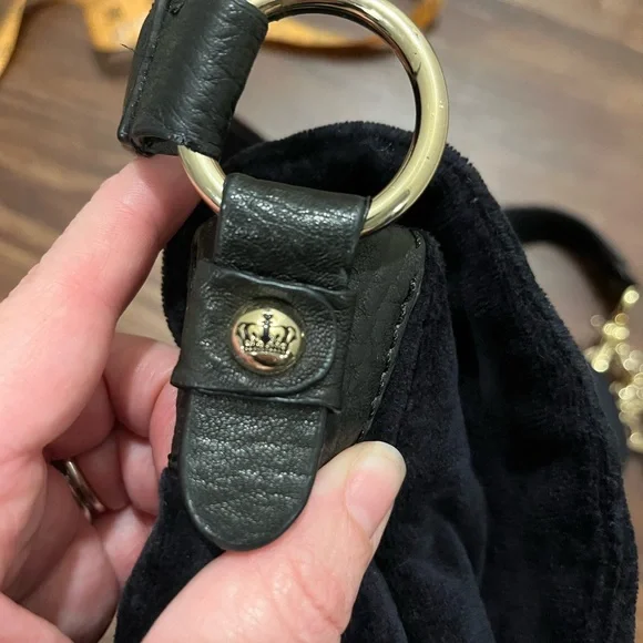 Vintage Juicy Couture Black Velvet Satchel/ Shoulder Bag - Picture 14 of 15